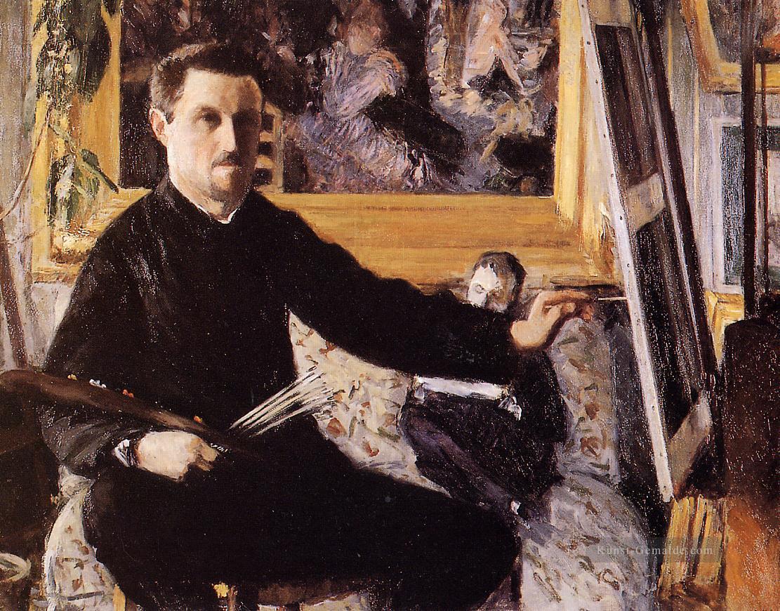 Selbst Porträt mit Staffelei Gustave Caillebotte Ölgemälde
